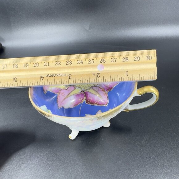 Royal Sealy Porcelain Teacup And Saucer Set Cup Textured Floral Pattern Vintage - Picture 6 of 14